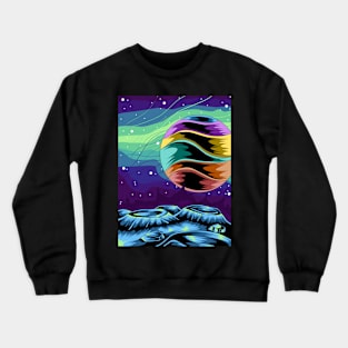 amazing space with many colors illustration Crewneck Sweatshirt